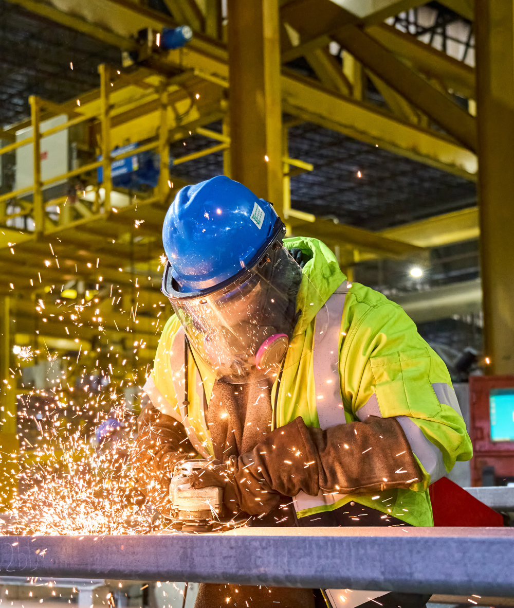 Drop hero image — plant / welding operation